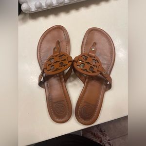 Tory Burch Miller Sandals In Brown/Caramel